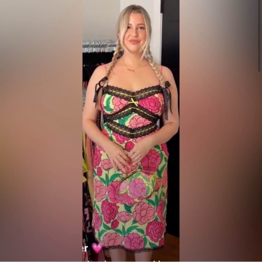 Betsey Johnson Floral Black Lace Lola dress XS